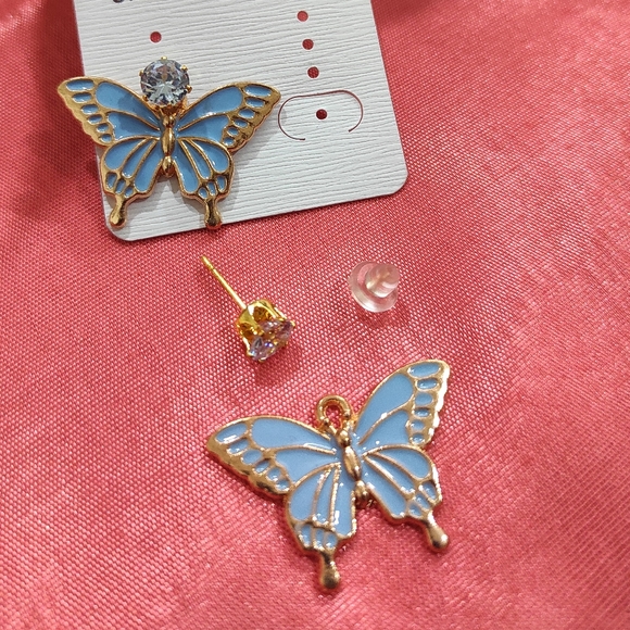 2 in 1 Butterfly Earring 💙 - Picture 4 of 9